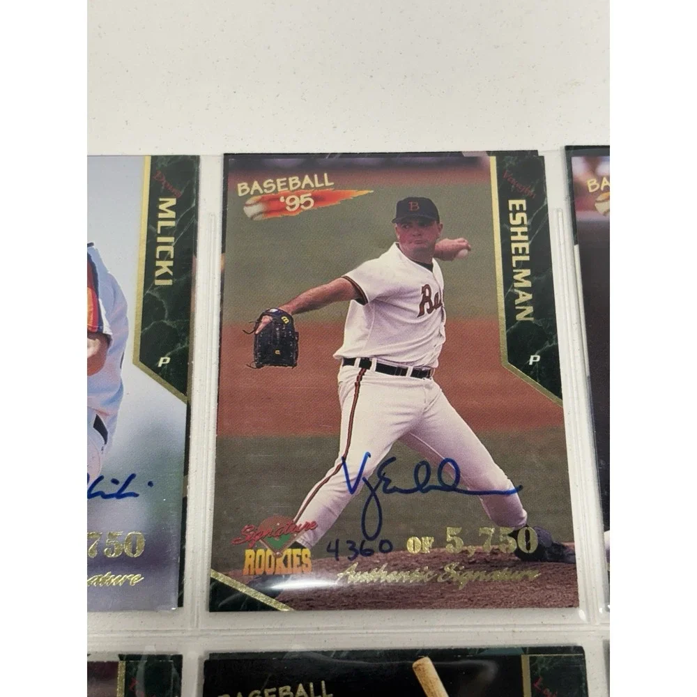 Lot Of 16‎ Autographed Baseball Cards Signatures Rookies 1995